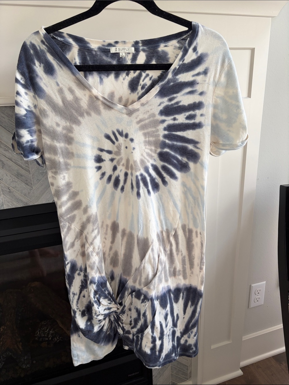 Z Supplye | Tie Dye T Shirt Dress Blue Gray